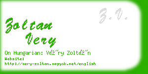 zoltan very business card